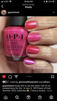 Pink Nails Opi, Pink Gel Polish, Howard Johnson's, Opi Nail Colors, Nails Opi, Pink Gel, Nail Stuff, Nail Colours, Skin Nails