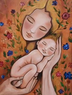 Add a touch of romance to your space with this exquisite hand-made and hand-painted masterpiece Mother and Child. Made in soft restful shades, it will definitely bring positive vibes to your home and will be a great addition to your oil painting collection. The artwork implies a clear and significant message to the viewers. It shows two spirits with one heart, the mother and the child. The boundless love of the mother to her child. This painting will be a perfect gift for a new mother, for a wom Newborn Baby Room, Motherhood Art, Mother And Child Painting, Gift For Newborn Baby, Gift For Newborn, Mother Love, Baby's Room, Baby Art, Newborn Baby Gifts