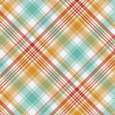 an orange and green plaid pattern is shown