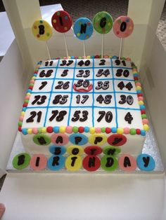 a birthday cake that is decorated with numbers