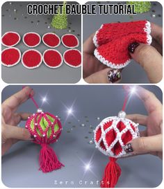 crochet bauble ornament pattern with instructions for how to make it