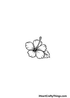 a black and white drawing of a flower