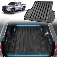 the truck bed has been designed to look like it's going down the road