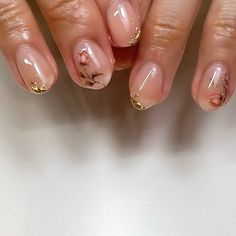 Small Flower Nails, Subtle Nails, Summery Nails, Work Nails, Soft Nails, Nails Desing