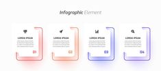 three options for info graphics with the text info graphic elements in different colors and shapes