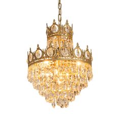 a golden chandelier hanging from the ceiling