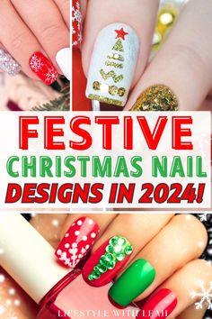 Explore must-have Christmas nails in 2024, featuring shimmering snowflakes, candy cane stripes, and dazzling glitter. Perfect for holiday parties or cozy nights, these designs add a touch of festive charm to any outfit. Trendy Christmas Nails, Gingerbread Nails, Cute Christmas Nails, Cute Styles, Candy Cane Stripes, Christmas Nail Designs, Nail Designs Spring