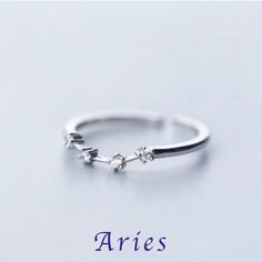 Aries Rhinestone Constellation Ring Minimalist Style Adjustable To Fit Your Finger Size Free Gift With Every Order Aries Ring, Constellation Ring, Zodiac Rings, Zodiac Necklace, Aries Zodiac, Zodiac Necklaces, Ring Minimalist, Ring Color, Adjustable Ring