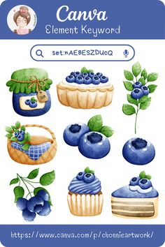 an image of blueberries and other food items