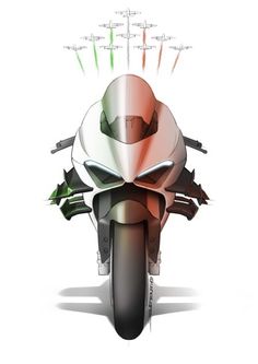 the motorcycle is designed to look like it has many arrows coming out of its back