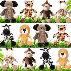 PRICES MAY VARY. Assorted Plush Animal Toys Set: you will receive 12 pieces cute plush animal for kids, including lion, elephant, zebra, giraffe, tiger and monkey; Sufficient quantity and various styles can easily meet your various needs; Note:The product is vacuum packed and needs to be placed for about 2 hours to recover Suitable Size: the lion is approx. 4.8 x 4.12 x 11.8 inches; Zebra is approx. 4.81 x 3.91 x 11.8 inches; Deer is approx. 4.72 x 3.92 x 11.81 inches; Tiger is approx. 3.55 x 4. Sleepover Business, Cr Ideas, Zoo Animal Party, Safari Baby Shower Decorations, Jungle Balloons, Jungle Theme Parties, Wild Kratts, Jungle Baby Shower Theme, Jungle Baby Shower