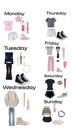 a poster with different types of clothes and shoes on it's sides, including the words