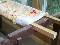 Have you seen one like this before? Quilting Frames Diy How To Make, Diy Hand Quilting Frame, Diy Quilting Frame Plans, Quilting Machine Frame, Tied Quilts, Quilting Accessories