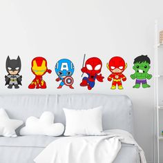 the avengers wall decals are in different colors