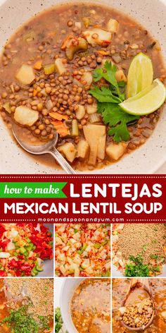 Lentejas (Mexican Lentil Soup) is the best comfort food recipe! This Mexican inspired dish, also known as Sopa de Lentejas, is easy to make and full of B vitamins, potassium, zinc, and magnesium. Try this hearty soup today! Mexican Lentil Soup Recipe, Lentil Soup Recipes, B Vitamins, Vegan Comfort Food