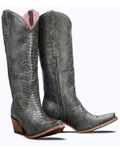 Junk Gypsy By Lane Women's Highway Snake Print Western Boot - Snip Toe , Black Texas Cowboy Boots, Black Cowgirl Boots, Desert Highway, Snake Boots, Lane Boots, Black Cowgirl, Womens Cowgirl Boots, Boot Companies, Western Boot