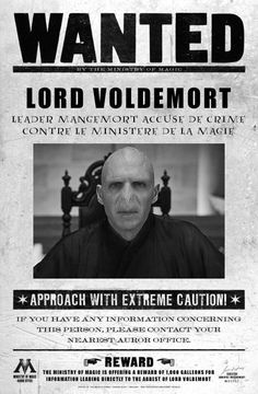 the wanted poster for lord voldemort