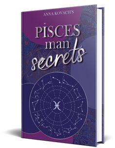 a book with the title pisces man secrets written in white lettering on it