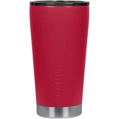 a red tumbler cup with the lid open