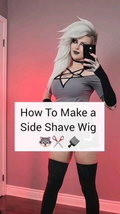 How to make a side shave wig! - loona from #helluvaboss #cosplay #tutorial #wigstyling Loona Cosplay, Wig Tutorials, Side Shave, Shaved Side, Wig Styling, Dress Up Boxes, Mini Tutorial, Cosplay Tutorial