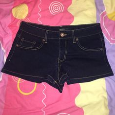 A Pair Of Low-Rise Denim Shorts, Featuring A Five Pocket Construction And A Zip Fly. Color: Indigo New, Never Worn 60% Cotton 31% Polyester 8% Rayon 1% Spandex/Elastane Machine Wash Cold. Line Dry. Iron Low. Do Not Bleach/Dry Clean. Trendy Dark Wash Stretch Shorts, Forever 21 Cotton Jean Shorts, High Rise Jean Shorts By Forever 21, Forever 21 High-waist Jean Shorts With Built-in Shorts, Trendy Mid-rise Shorts By Forever 21, Forever 21 Trendy Mid-rise Shorts, Forever 21 Casual Denim Shorts, Stretch Forever 21 Shorts, Forever 21 Mid-rise Denim Shorts