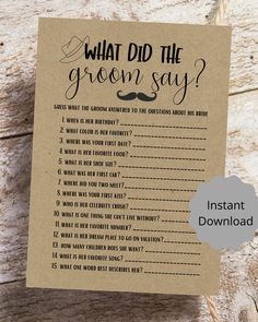 what did the groom say? printable game