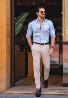 Men Dress, Casual Pant Shirt, Sky Blue Shirt Beige Pant, Slim Fit Trouser and Shirt, Party Wear Dress, Gift for Him. - Etsy UK Mens Smart Casual Outfits, Smart Casual Menswear, Classy Outfits Men, Vans Converse, Smart Casual Men