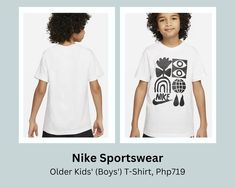 This image presents Nike Sportswear Older Kids' (Boys') T-Shirt. Boys T Shirts, How Many, Mindfulness