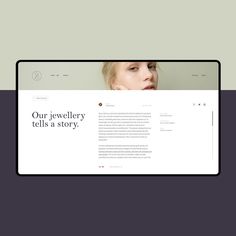 an image of a website page with the words our jewelry tells a story on it