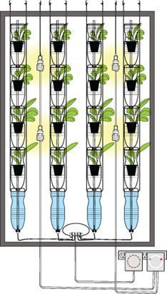 an image of a hydroponant system with plants growing in it's tubes