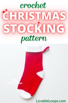 crochet christmas stocking pattern with text overlay