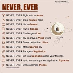 the zodiac sign for never, ever