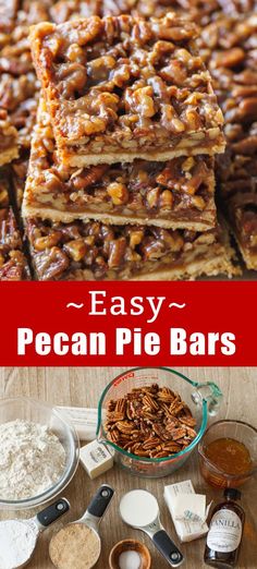 These easy Pecan Pie Bars are loaded with pecans in a homemade caramel over a shortbread crust. Add Pecan Squares to your holiday cookie platter! Pecan Bars With Pie Crust, Pecan Deserts Easy, Pecan Bars With Sugar Cookie Crust, Americas Test Kitchen Ultra Nutty Pecan Bars, Best Pecan Bars Ever, Taste Of Home Pecan Pie Bars, Pecan Pie Sugar Cookie Bars, Pecan Cookie Bars Recipe, Dessert Recipes Pecans