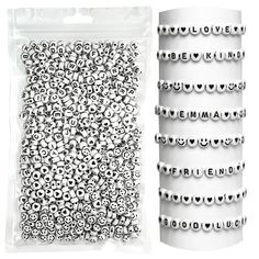 the beaded bracelets are packaged in a package and ready to be used for making jewelry