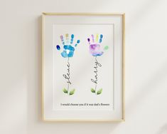 two handprints with the words i love you and one that says, i choose you if you don't flowers