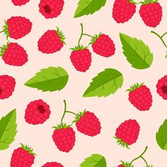 raspberries and leaves on a pink background