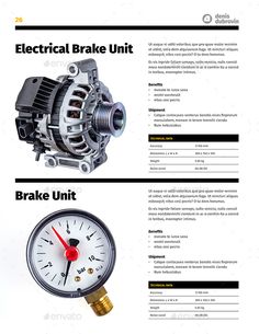 an electric brake unit is shown in this graphic style, and shows the different parts that are