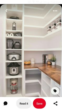 an open pantry with lots of items on the shelves