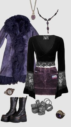 Purple Goth, Under Your Spell, Witch Outfit, Whimsical Fashion, Goth Outfits, Dream Clothes, Outfits Aesthetic, Pretty Outfits