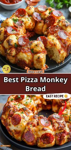 the best pizza monkey bread recipe is made with fresh ingredients and ready to be eaten