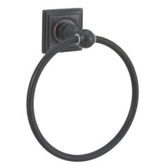 a black towel ring on a white background