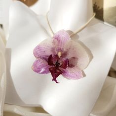 This handmade necklace is designed for you, nature lovers, with the most beautiful Orchid in nature. The purple-white flower was carefully dried and coated with transparent epoxy to remain beautiful for years. It is combined with a soft-textured, cream-coloured, sturdy cotton rope cord. It will gently accompany your combinations, day or night. You can tie the rope length according to your desire. You can contact us for your chain preference. It is unique because it is handmade and made with real White Flower Necklace With Nature-inspired Style, Natural Color Flower Jewelry For Gifts, Flower Shaped Natural Jewelry For Gift, Flower Shaped Natural Color Jewelry For Gifts, White Flower-shaped Nature-inspired Necklace, Orchid Flower Necklace For Gift, Nature-inspired White Necklace For Gift, Nature-inspired White Necklace For Gifts, Nature-inspired White Necklace As Gift