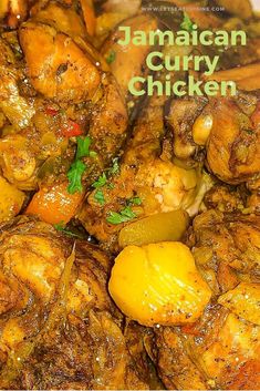 an image of jamaican curry chicken with lemons