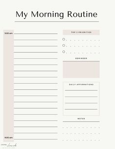 This checklist has helped me so much with planning my 5:00am morning routine! I was struggling to plan my morning routine ideas, but this checklist has been a huge help for me.