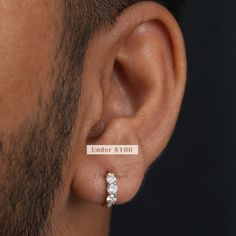 Men's Huggie Hoop Earring / Round Moissanite Men's Jewelry / Single Unisex Diamond Earring / Silver Party Wear Men's Jewelry / Anniversary Earring Gift For Husband / Handmade Solid Gold Earring / Party Wear Hoop Earring Gift For Him / Simple Hoop Earring / Best Gift for Your Boyfriend ✥ SKU No.: IBJ0132 ✥ 𝐒𝐭𝐨𝐧𝐞 𝐃𝐞𝐭𝐚𝐢𝐥𝐬: ➻ Shape: Round ➻ Dimension: 3.10 MM ➻ Weight: 0.35 TCW ➻ Color: Colorless ➻ Clarity: VS ✥ 𝐉𝐞𝐰𝐞𝐥𝐫𝐲 𝐃𝐞𝐭𝐚𝐢𝐥𝐬 ➻ It can be made in 925 Sterling Silver / 935 Argentium Silver and 10K/14K/18K Solid Gold ➻ Gold metal tones can be made in Yellow, White & Rose. ✯ 𝐑𝐞𝐭𝐮𝐫𝐧-𝐄𝐱𝐜𝐡𝐚𝐧𝐠𝐞 𝐏𝐨𝐥𝐢𝐜𝐲 ✯ * There are NO returns on custom orders. If it fades, breaks, or tarnishes we will replace or repair it FREE of charge to you one time only. * The Repair Men Earrings Gold, Diamond Hoop Earrings Men, Diamond Earring Size For Men, Mens Single Earring, Mens Earrings Hoop Gold, Mens Stud And Hoop Earrings, Mens Gold Hoop Earrings, Earring Party, Mens Diamond Earrings