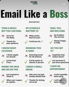 a poster with the words email like a boss