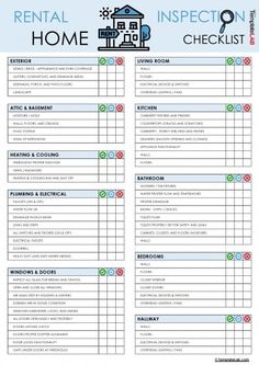 a house inspection checklist with the words home inspection written in red and green on it