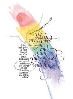 a watercolor painting with the words, this is my lord and i am truly pleased with him