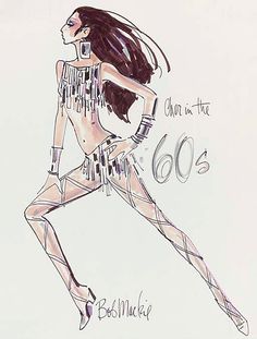 a drawing of a woman dancing with her legs spread out and the words, queen in the 60's written on it