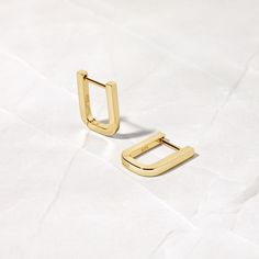 Square Hoops - Etsy Minimalist Ear Cuff, Square Hoop Earrings, Geometric Hoop Earrings, Chunky Earrings, Tiny Studs, Tiny Stud Earrings, Initial Jewelry, Square Earrings, Gold Hoops